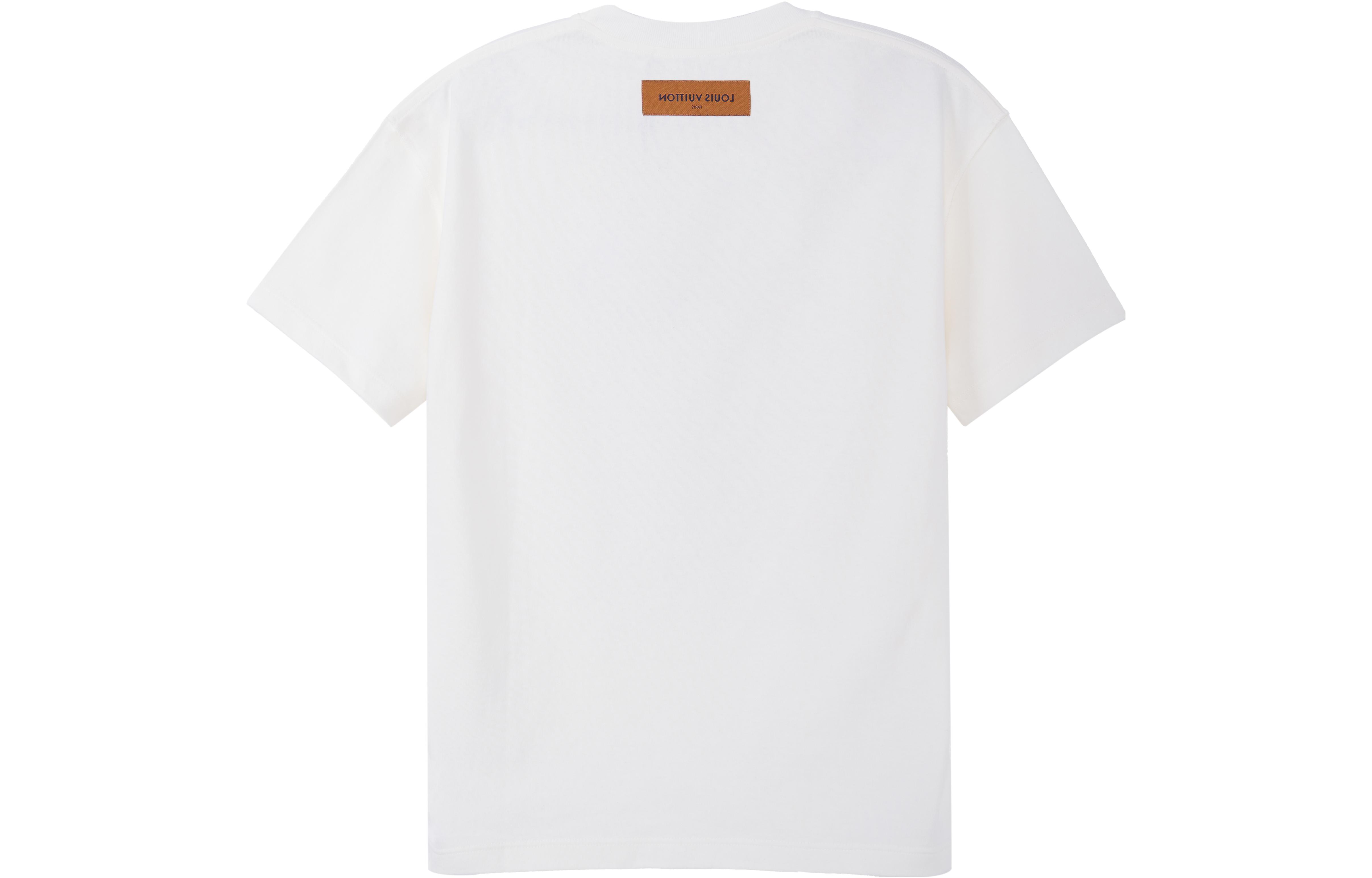 Lookbook 路易威登 2022秋冬 白色花卉Logo印花圆领T恤 1AAGWP