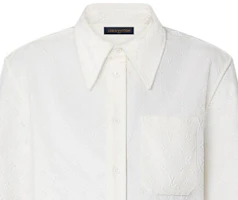 Details for ルイヴィトン FW22 ホワイトロングスリーブシャツ サブトルロゴ柄入りシャツ 1AAGIP