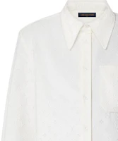 Sizing ルイヴィトン FW22 ホワイトロングスリーブシャツ サブトルロゴ柄入りシャツ 1AAGIP