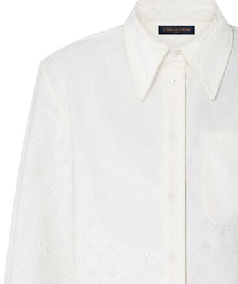 LOUIS VUITTON FW22 Baju Lengan Panjang Putih Corak Logo Halus. 1AAGIP Sizing LOUIS VUITTON FW22 Baju Lengan Panjang Putih Corak Logo Halus. 1AAGIP