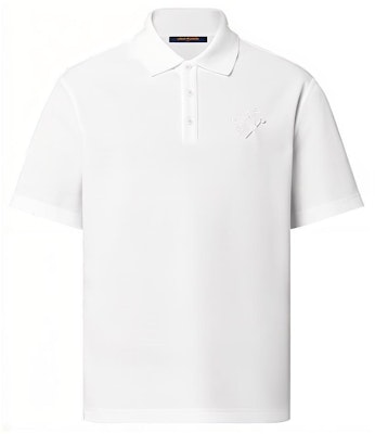 LOUIS VUITTON FW22 White Polo Shirt with Embroidered Monogram Logo. 1AA50Z Buy LOUIS VUITTON FW22 White Polo Shirt with Embroidered Monogram Logo. 1AA50Z