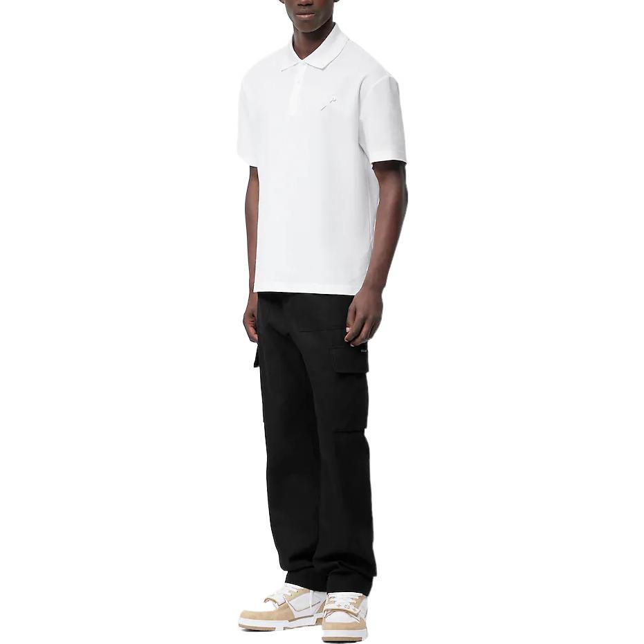 Shop LOUIS VUITTON FW22  White Polo Shirt with Embroidered Monogram Logo. 1AA50Z