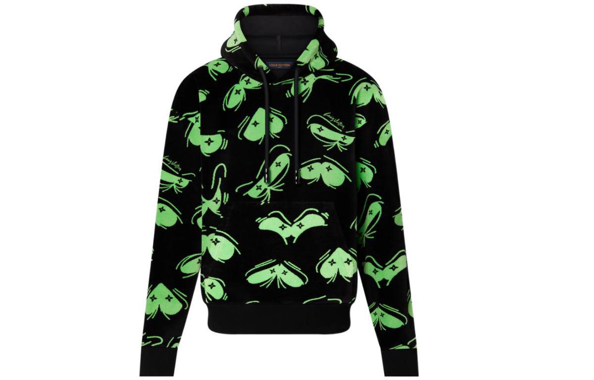 Order Sudadera Negra de Manga Larga Louis Vuitton FW22 Patrón Abstracto Jacquard. 1AAGWE