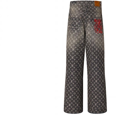 루이 비통 FW22 올오버 로고 루즈핏 데님 진츠 1AAGPQ Lookbook 루이 비통 FW22 올오버 로고 루즈핏 데님 진츠 1AAGPQ