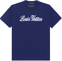 LOUIS VUITTON FW22 Alphabet Print Crewneck T-Shirt Blue 1AA4XM LOUIS VUITTON FW22 Alphabet Print Crewneck T-Shirt Blue 1AA4XM