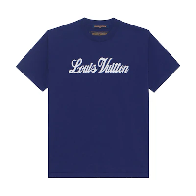 LOUIS VUITTON FW22 Alphabet Print Crewneck T-Shirt Blue 1AA4XM
