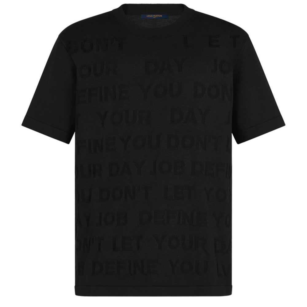 LOUIS VUITTON FW22 Black Monogram Casual Crewneck T-Shirt . 1A8WW6