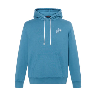 LOUIS VUITTON FW22 Blue Letter Logo Embroidered Long-Sleeve Sweatshirt Men. 1AA4YC