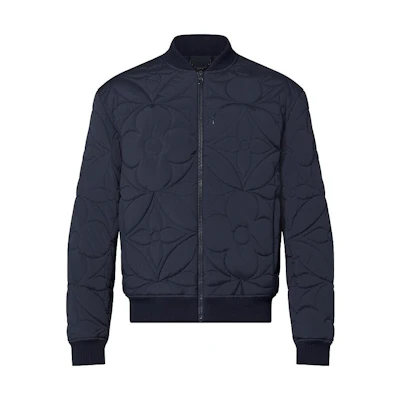 Louis Vuitton FW22 Blue Solid Color Zip-Up Jacket for Men 1A90I2