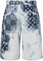 LOUIS VUITTON FW22 Blue White Tie-Dye Monogram Paisley Casual Shorts . 1AA55K LOUIS VUITTON FW22 Blue White Tie-Dye Monogram Paisley Casual Shorts . 1AA55K
