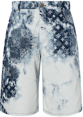 路易威登FW22藍白扎染Monogram佩斯利休閒短褲 1AA55K Order 路易威登FW22藍白扎染Monogram佩斯利休閒短褲 1AA55K