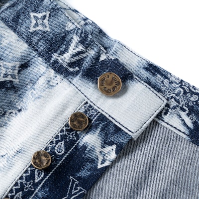 路易威登FW22藍白扎染Monogram佩斯利休閒短褲 1AA55K Shop 路易威登FW22藍白扎染Monogram佩斯利休閒短褲 1AA55K