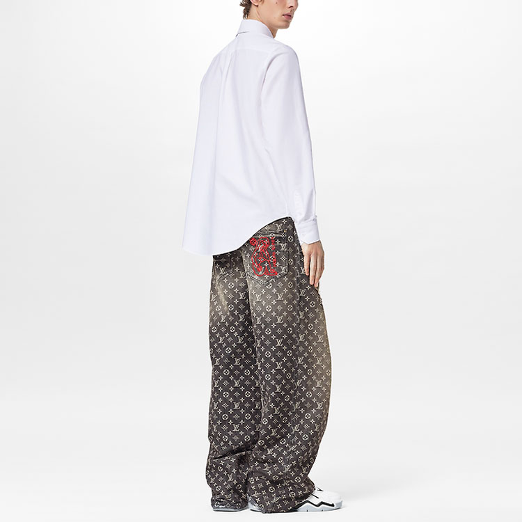 LOUIS VUITTON FW22 Cartoon Print Long Sleeve Shirt White Mens 1AAGOC 圖 5