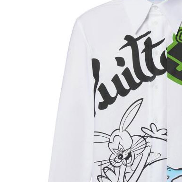 LOUIS VUITTON FW22 Cartoon Print Long Sleeve Shirt White Mens 1AAGOC 圖 6