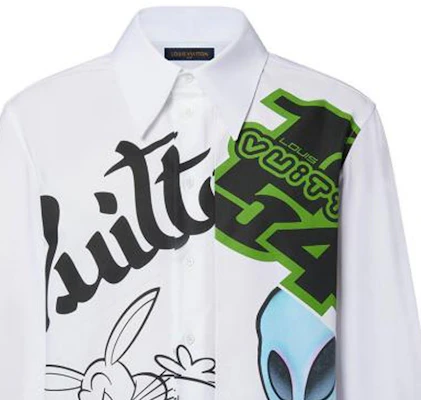 LOUIS VUITTON FW22 Cartoon Print Long Sleeve Shirt White Mens 1AAGOC Sizing LOUIS VUITTON FW22 Cartoon Print Long Sleeve Shirt White Mens 1AAGOC