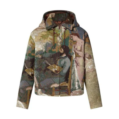 Louis Vuitton FW22 Character Print Green Hooded Jacket for Men 1AAHFH