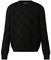 LOUIS VUITTON FW22 Check Knit Crewneck Long Sleeve Sweater Black Mens. 1AA4MC LOUIS VUITTON FW22 Check Knit Crewneck Long Sleeve Sweater Black Mens. 1AA4MC