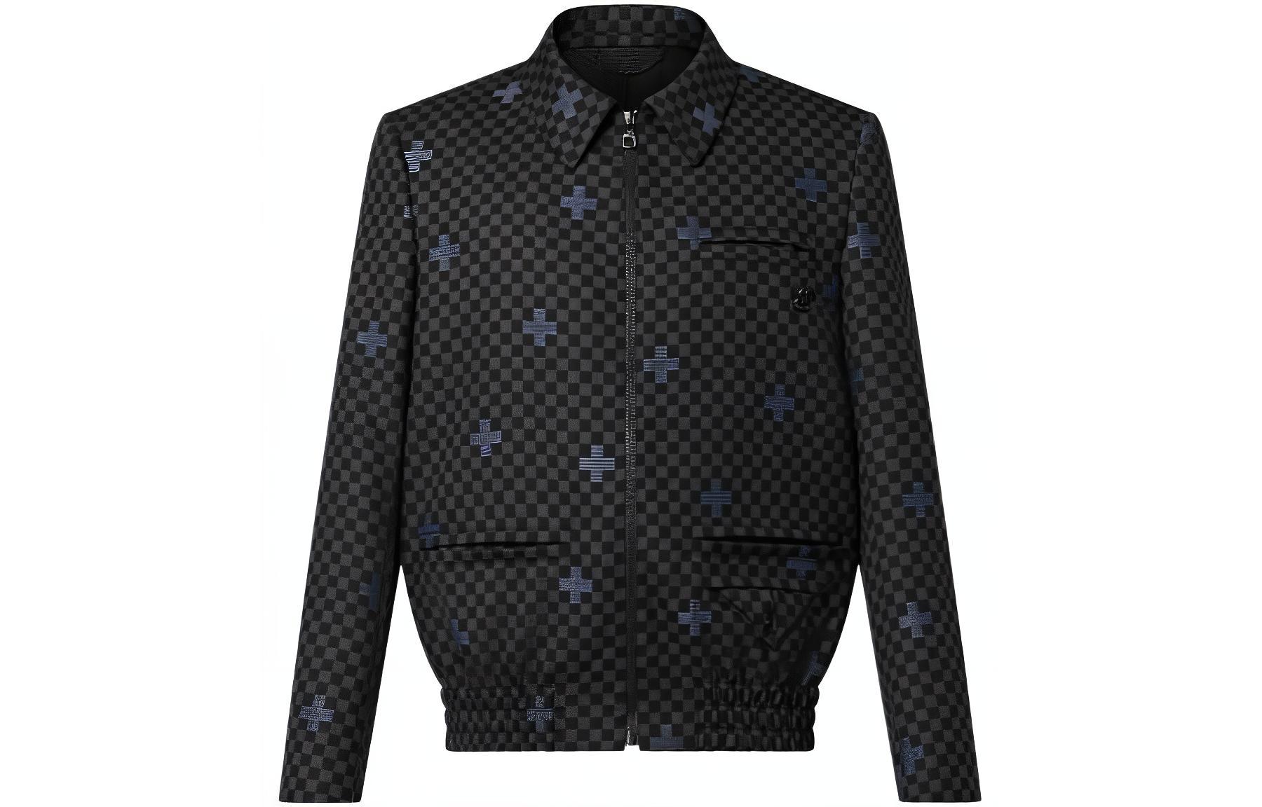 Louis Vuitton FW22 Checkered Zipper Jacket Black 1AA7FH
