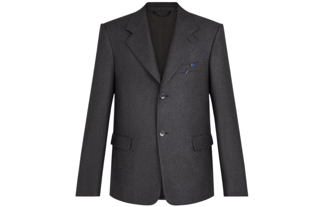 Louis Vuitton FW22 Classic Slim-Fit Cashmere Jacket in Dark Gray 1A8WRK
