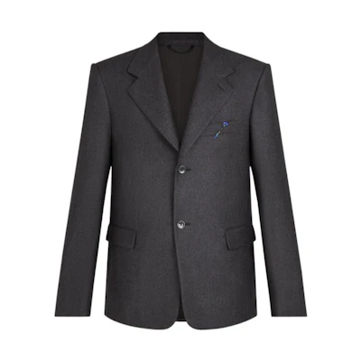 Louis Vuitton FW22 Classic Slim-Fit Cashmere Jacket in Dark Gray 1A8WRK