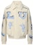 Order LOUIS VUITTON FW22 Colorblock Cartoon Patch Leather Baseball Jacket White Men. 1AAHHG