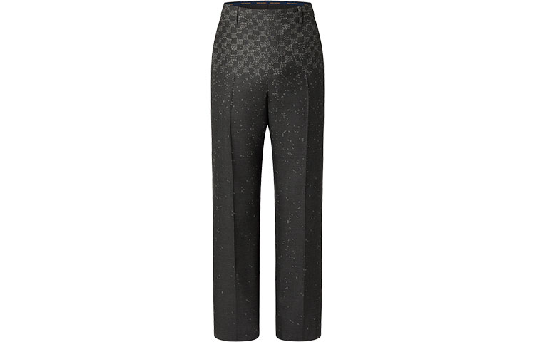 LOUIS VUITTON FW22 Damier Gradient Mid-Rise Straight Casual Pants Black 1AA4Q5
