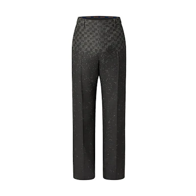 LOUIS VUITTON FW22 Damier Gradient Mid-Rise Straight Casual Pants Black 1AA4Q5