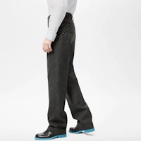 Details for 路易威登 FW22 漸層棋盤格中腰直筒休閒長褲 黑色 1AA4Q5