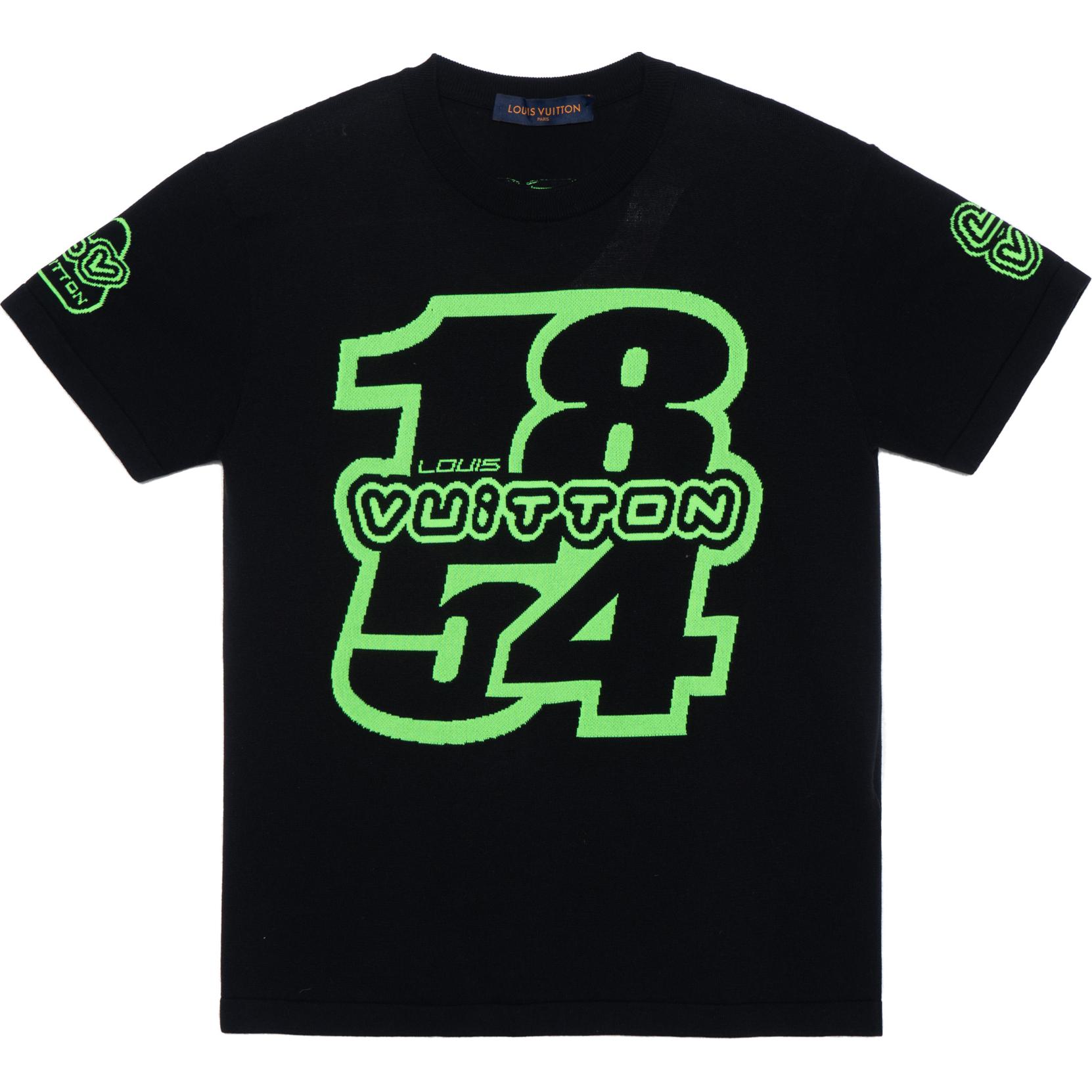 LOUIS VUITTON FW22 Digital Alphabet Print Black Short Sleeve T-Shirt for Men 1AAGO4