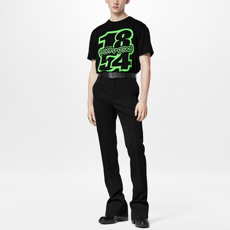 LOUIS VUITTON FW22 Digital Alphabet Print Black Short Sleeve T-Shirt for Men 1AAGO4 圖 4