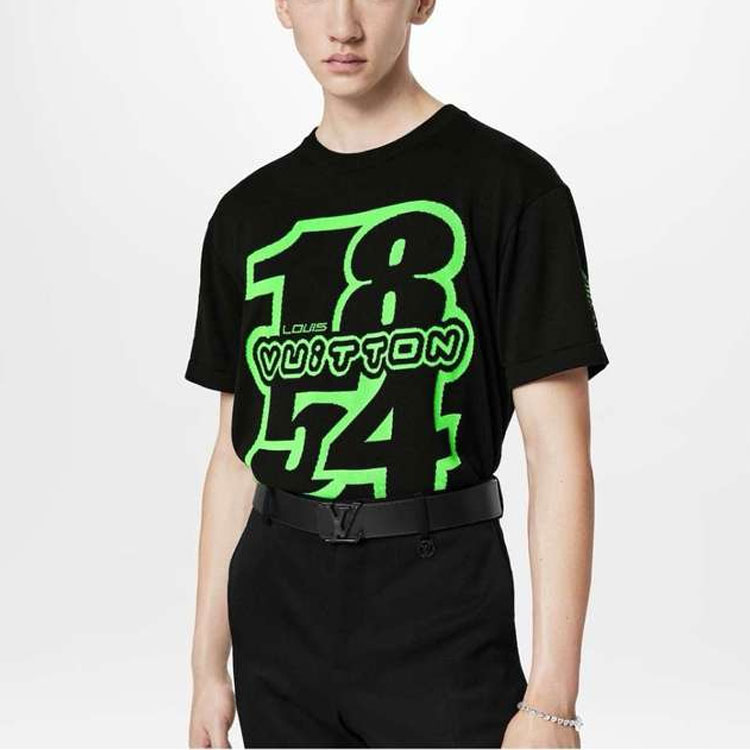 LOUIS VUITTON FW22 Digital Alphabet Print Black Short Sleeve T-Shirt for Men 1AAGO4 圖 5