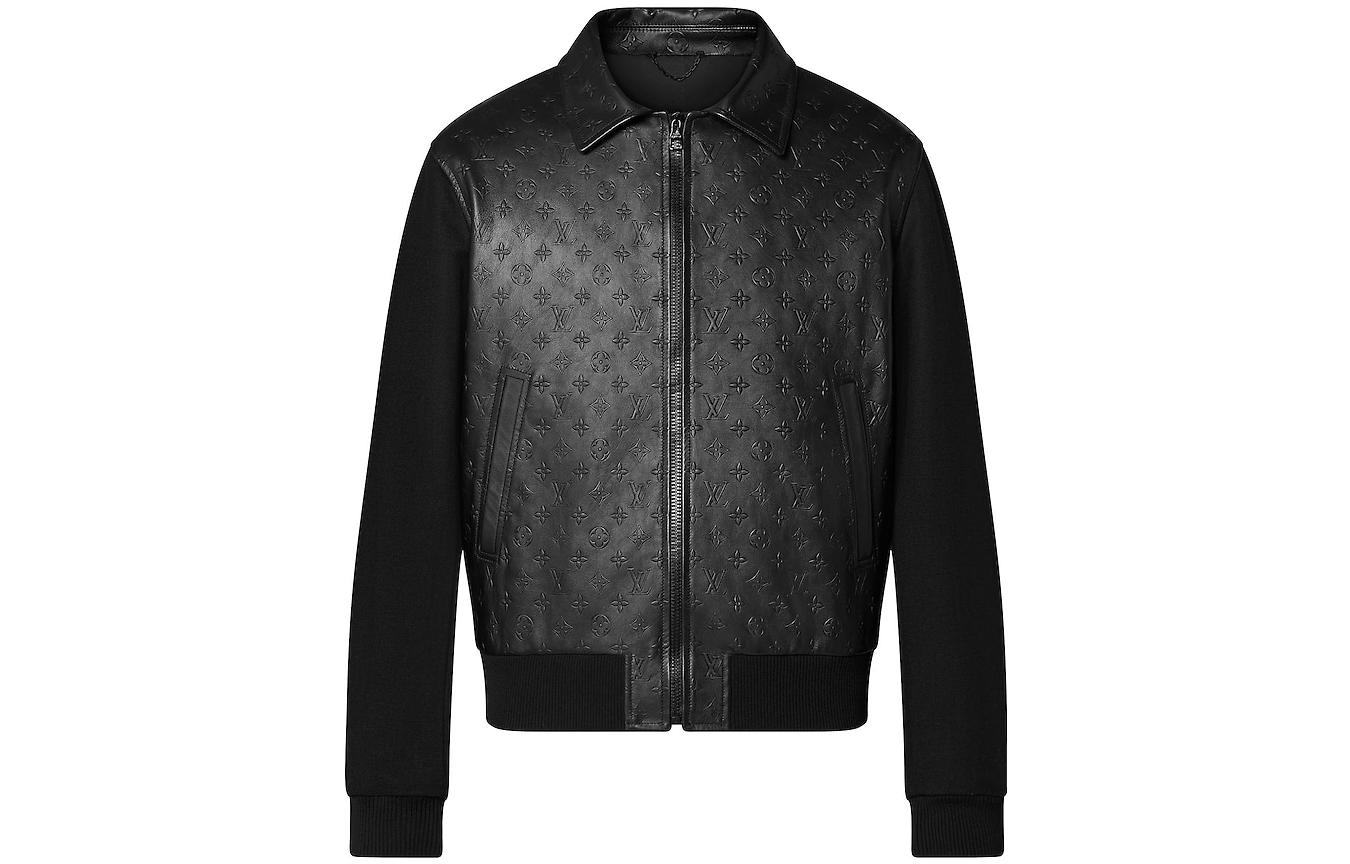 Louis Vuitton FW22 Embossed Belted Jacket Black 1A9K38