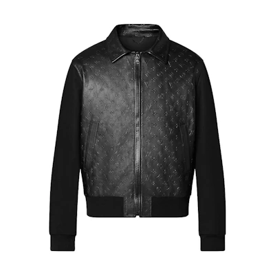 Louis Vuitton FW22 Embossed Belted Jacket Black 1A9K38