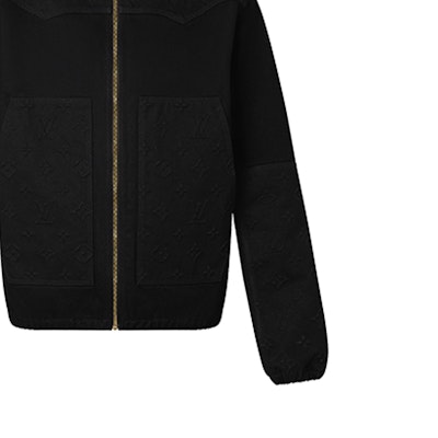 LOUIS VUITTON FW22 Embossed Monogram Denim Jacket Black - Hoodie Style 1AA4OG Cheap LOUIS VUITTON FW22 Embossed Monogram Denim Jacket Black - Hoodie Style 1AA4OG