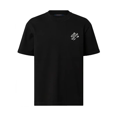 LOUIS VUITTON FW22 Fall Logo Print Crewneck Black Short Sleeve T-Shirt. 1AATXE