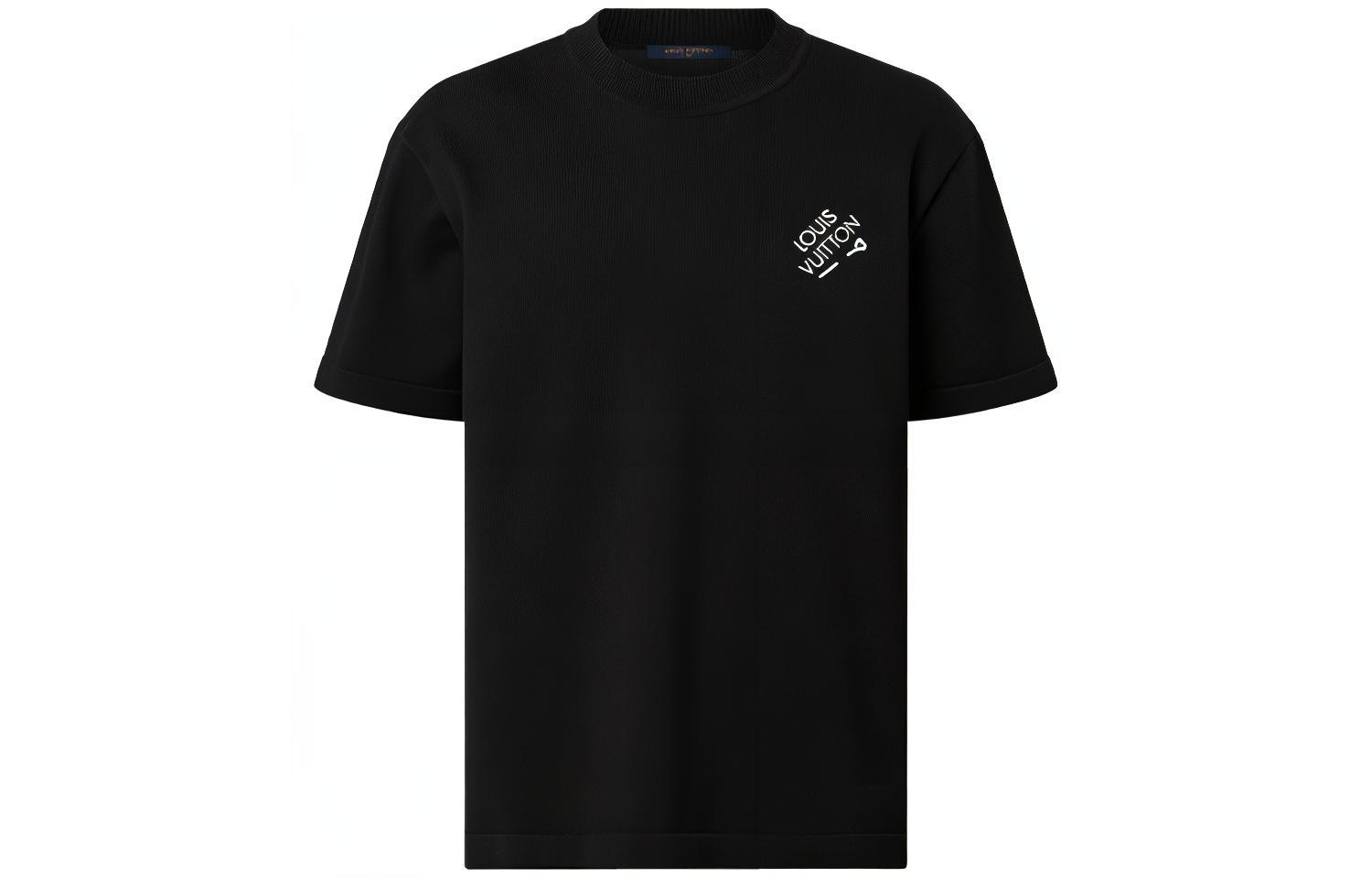 Order LOUIS VUITTON FW22 Fall Logo Print Crewneck Black Short Sleeve  T-Shirt. 1AATXE