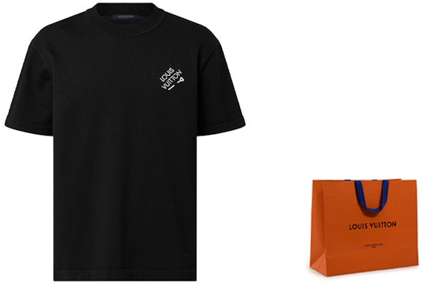 LOUIS VUITTON FW22 Fall Logo Print Crewneck Black Short Sleeve T-Shirt. 1AATXE Lookbook LOUIS VUITTON FW22 Fall Logo Print Crewneck Black Short Sleeve T-Shirt. 1AATXE