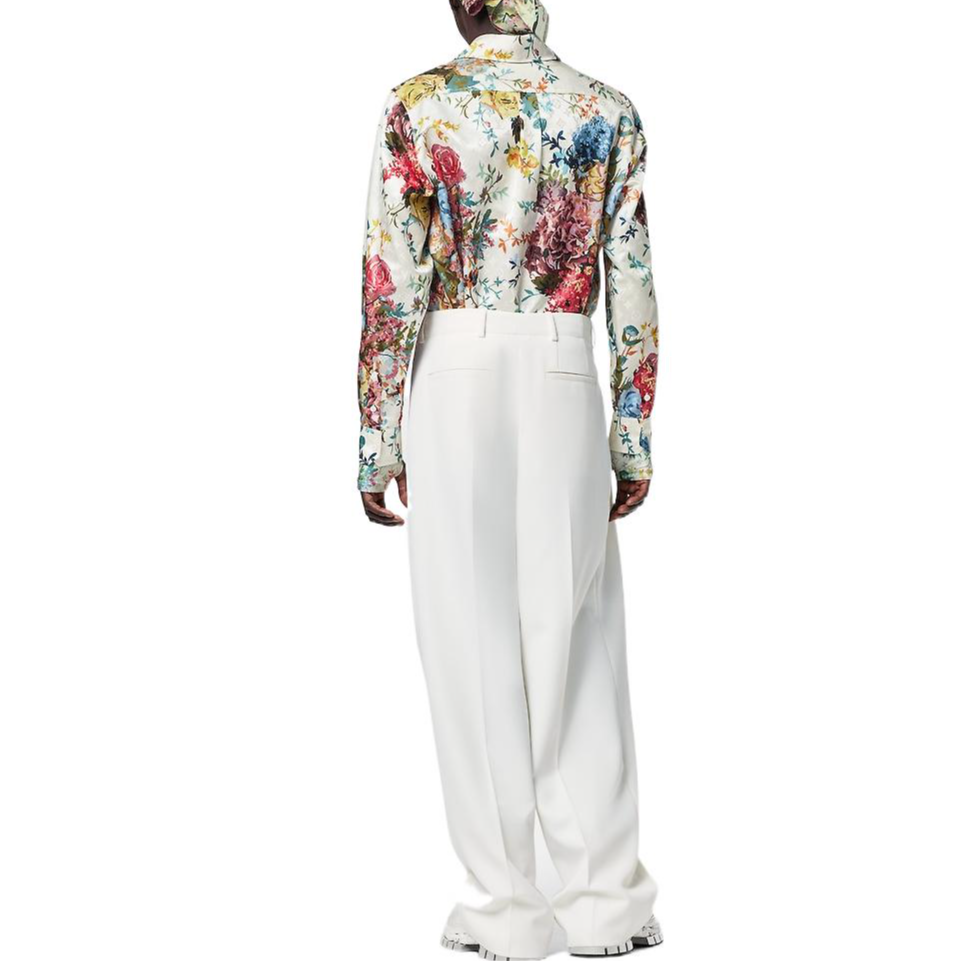 LOUIS VUITTON FW22 Floral Print Long Sleeve Shirt White  Fashion Shirt. 1AAGKY 圖 4
