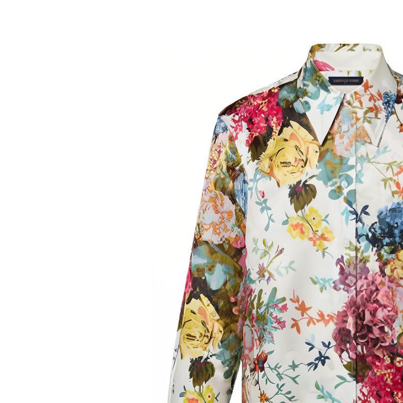 LOUIS VUITTON FW22 Floral Print Long Sleeve Shirt White  Fashion Shirt. 1AAGKY 圖 7