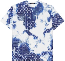 LOUIS VUITTON FW22 Geometric Logo Paisley Tie-Dye Tee Blue T-Shirt. 1AA5F4 LOUIS VUITTON FW22 Geometric Logo Paisley Tie-Dye Tee Blue T-Shirt. 1AA5F4