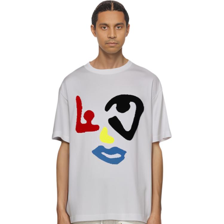 Cheap LOUIS VUITTON FW22 Geometric Pattern Crewneck T-Shirt White Mens 1AA4QT