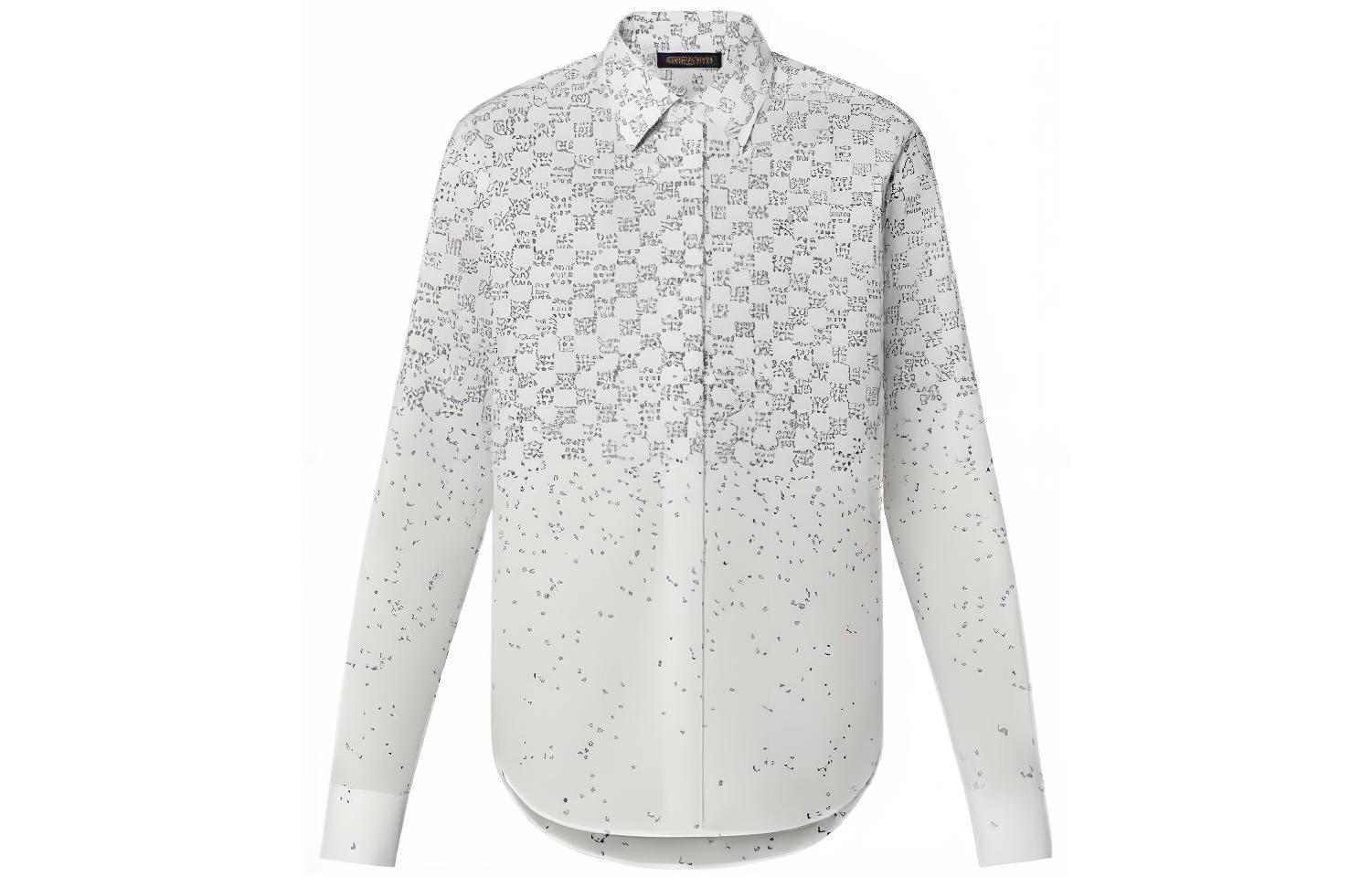 LOUIS VUITTON FW22 Gradient Check Print Long Sleeve Shirt White Men 1AA5EW
