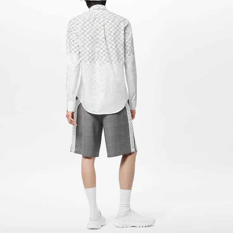 LOUIS VUITTON FW22 Gradient Check Print Long Sleeve Shirt White Men 1AA5EW 圖 4