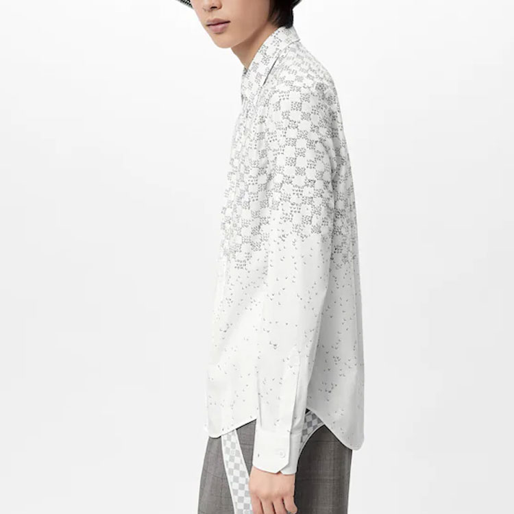 LOUIS VUITTON FW22 Gradient Check Print Long Sleeve Shirt White Men 1AA5EW 圖 5