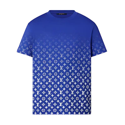 LOUIS VUITTON FW22 Gradient Logo Crewneck T-Shirt Blue Mens. 1AA51N