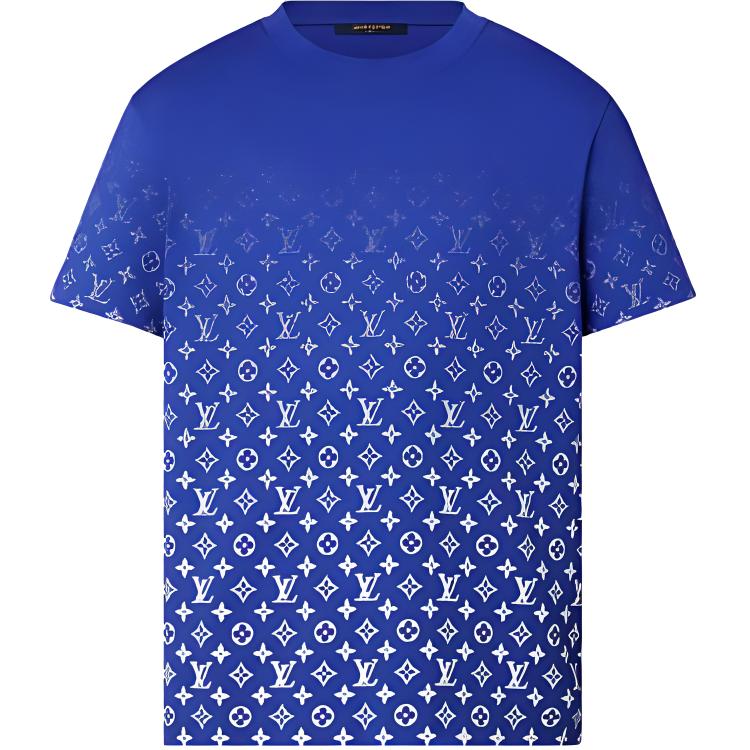 Order LOUIS VUITTON FW22 Gradient Logo Crewneck T-Shirt Biru Pria. 1AA51N