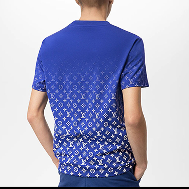 Purchase LOUIS VUITTON FW22 Gradient Logo Crewneck T-Shirt Biru Pria. 1AA51N