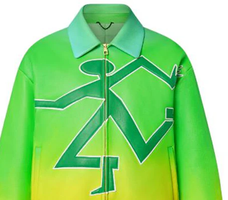 LOUIS VUITTON FW22 Gradient Logo Green Pilot Jacket Outerwear. 1A9UJ2 Cheap LOUIS VUITTON FW22 Gradient Logo Green Pilot Jacket Outerwear. 1A9UJ2