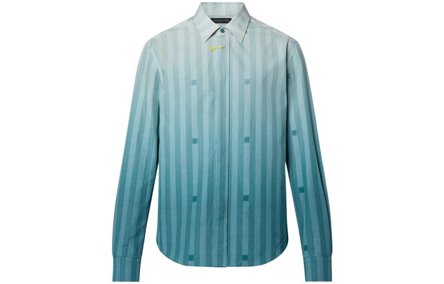 Louis Vuitton FW22 Gradient Stripe Long Sleeve Shirt Blue Menswear 1AA4W8
