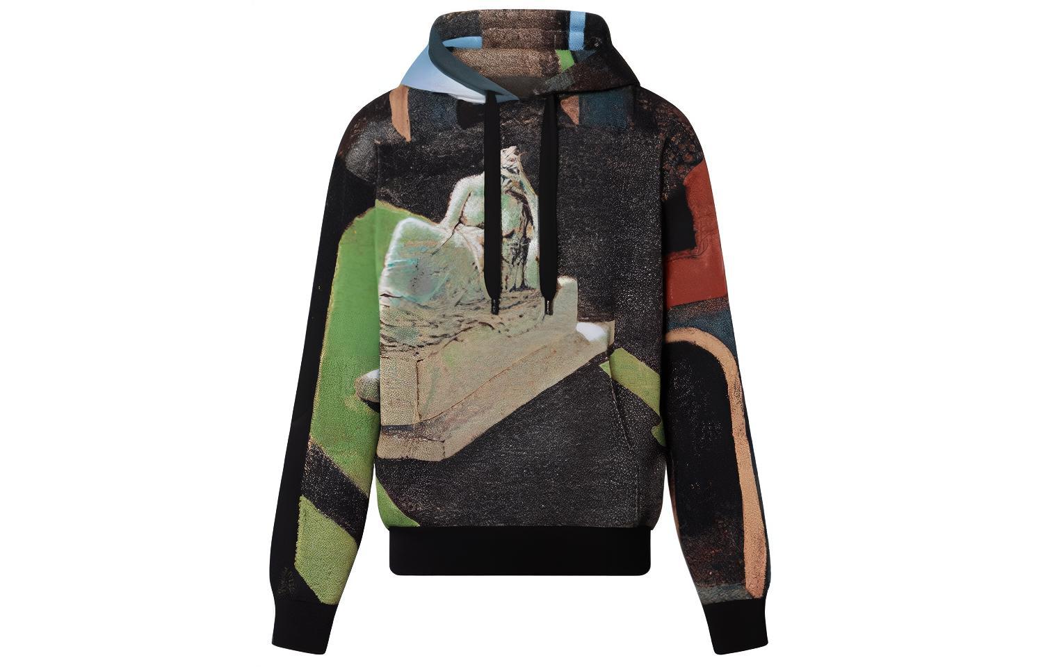 Louis Vuitton FW22 Graphic Jacquard Oversized Hoodie Black 1AAGVN